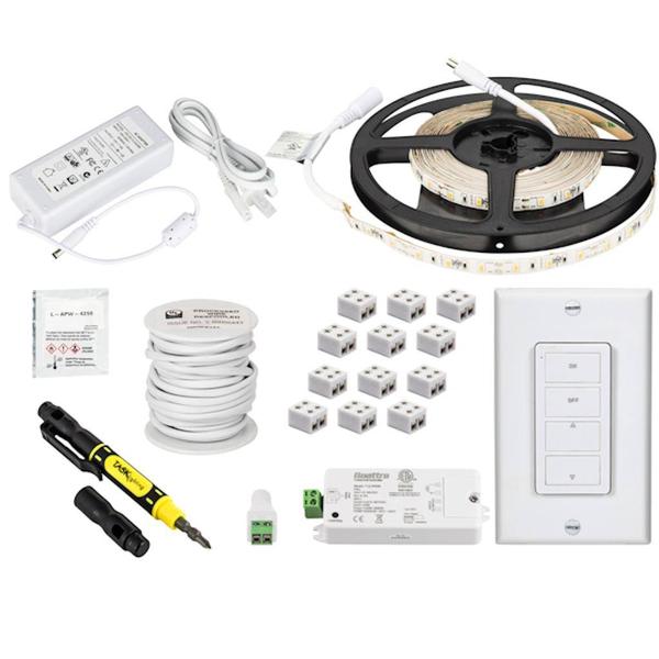 16' 12 volt 3000K Natural White Dimmable Tape Light Kit